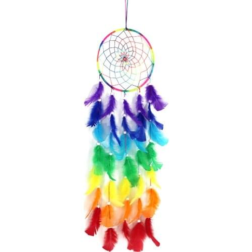 Bohemia Style Tapestry Colorful Feather Pendant Dream Catcher Gifts for Wedding Christmas Room Interior Decoration Wall Hanging