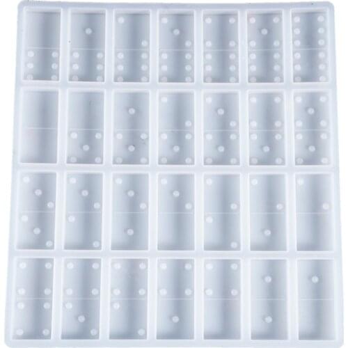 Crystal Epoxy Resin Game Mold DIY Making Tools Dominoes Casting Silicone Mould M116