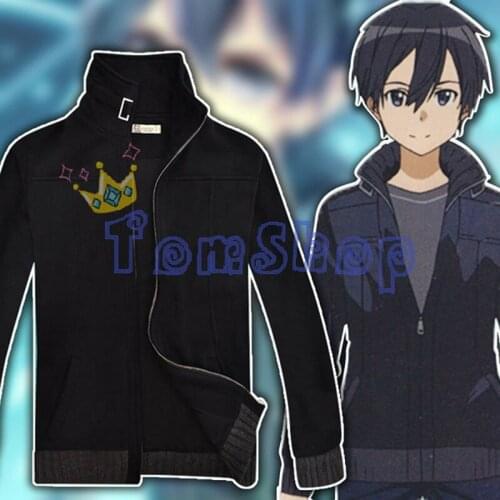 Japanese Anime SAO Sword Art Online Kirito Kirigaya Kazuto Cosplay Costume Coat Jacket Thick Winter Warm Sweater Sweatshirts