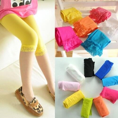 Summer Girls Leggings Colored Skinny Pants For Girl Cotton Children Trousers Elastic Baby Leggins Clothing