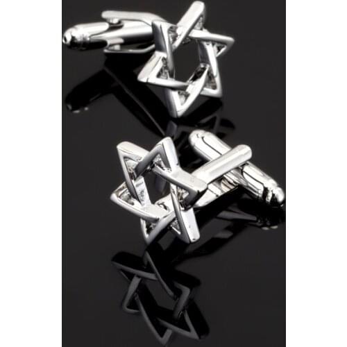 XK504 Mens shirts Cufflinks classic Pentagram Cufflinks 3 double sale free shipping