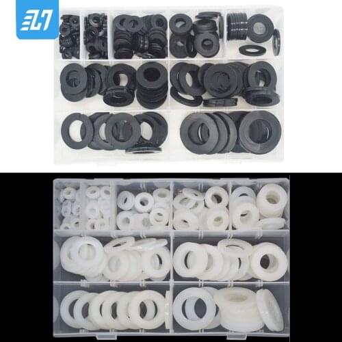 Nylon Flat Washer Plastic Plane Spacer Gasket Insulation Ring Black White For ScrewM2 M2.5M3 M4 M5 M6 M8 M10 M12 M14 M16 M18 M20