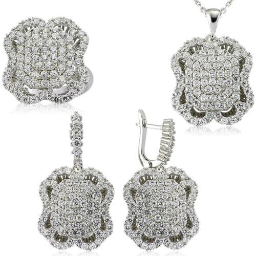 Original silver , White Stone Set ,Most Special Jewelry Sets Suitable and Quality Products Types