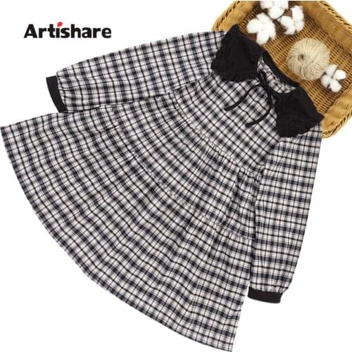 Girl Dress Plaid Pattern Girl Party Dress Casual Style Kid Dress Spring Autumn Girls Clothes 6 8 10 12 14