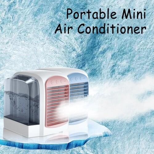 Portable Air Cooler Fan Mini Desktop Air Conditioner Mini Usb Water Cooling Fan Humidifier Purifier Multifunction Summer#G4