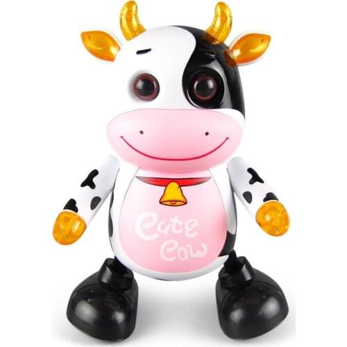 Electric Walking Cow Music Light Dance Animal Doll Cattle Children Toys Kids Birthday Gift