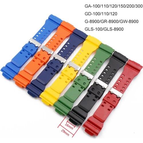 16mm Silicone Rubber Watch Band Strap for Casio G Shock Replacement Waterproof Accessories Strap for Casio Watch Watchband