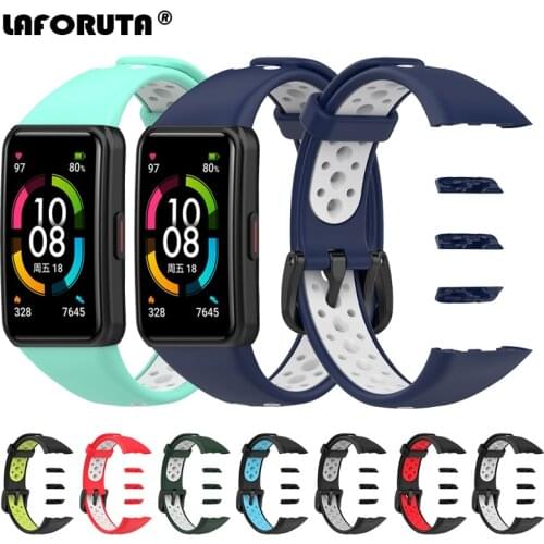 Laforuta Huawei Band 6 Strap Silicone Watchband For Honor Band 6 Women Men Bracelet Fitness Loop Smart Watch Wrist Strap