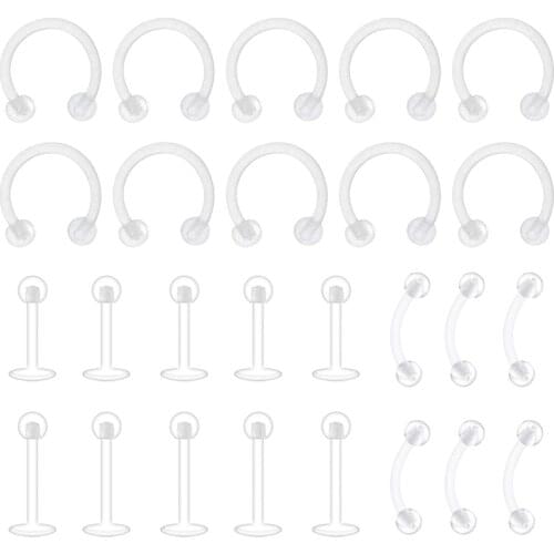 16G Labret Monroe Lip Rings Bioflex Earring Studs Nose Lip Eyebrow Rings Septum Cartilage Earrings Ring Piercing Jewelry