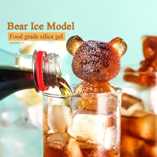 Bear Ice Cube Ice Mold Net Red Ice Bear Silicone Ice Tray Beverage Coffee Milk Tea Three-dimensional Cartoon Creative Artifact