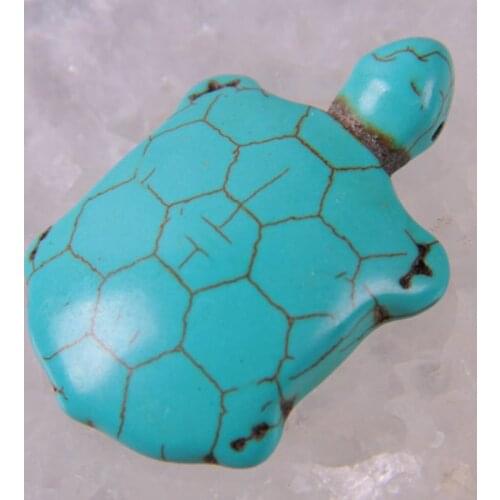Blue Howlite Turtle Bead GEM Pendant Jewelry S043