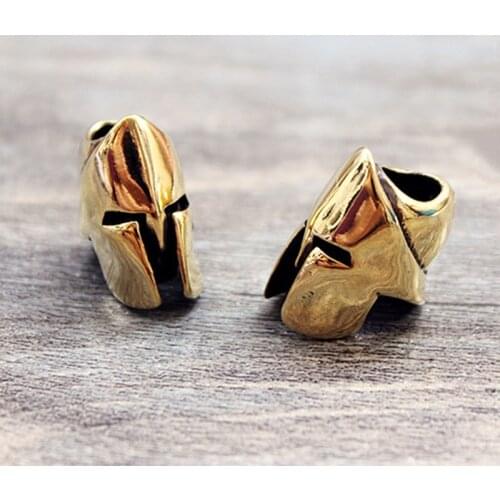 EDC Knife Beads Sparta Brass Helmet Modeling Cord BuckleUmbrella Rope Zipper Pull Paracord Multi Tools Knife Lanyard Beads