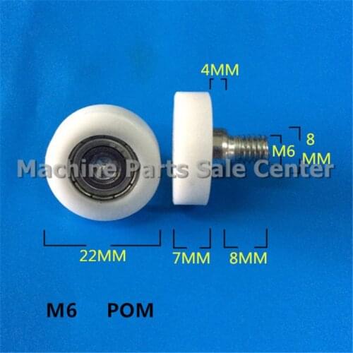 SWMAKER Free shipping M6*26*10mm F type idler pulley with screw flat small wheel roller wheel bearing POM wheels Good Quality