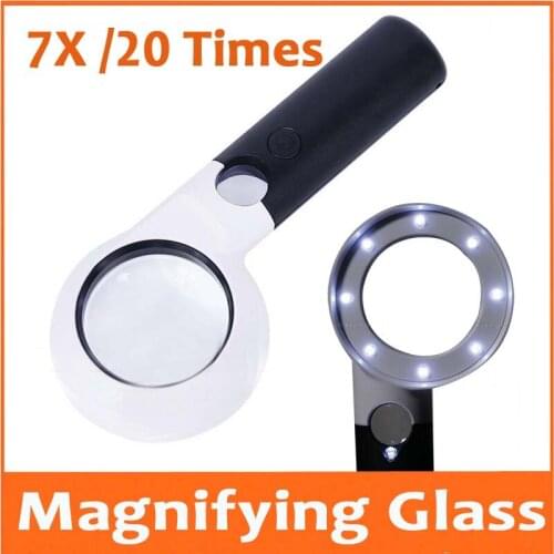 7X 20X Education Gift Children Insects Observer LED Illuminated Reading Magnifier Handheld Jewellery Appraisal Magnifying Glass