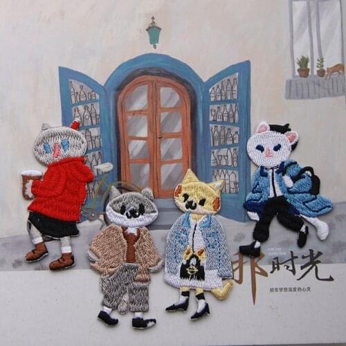 Funny Cool Cat Diy Patches On Clothes Embroidered Patch Cartoon Iron On Stickers For Clothing Jacket Jeans Thermo Badges