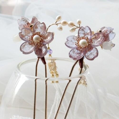 Hair Pins For Women Vintage Chinese Hair Stick Accessories Pearl Hairpin Cristal Jewellery For Girls Bride Wedding Accessories