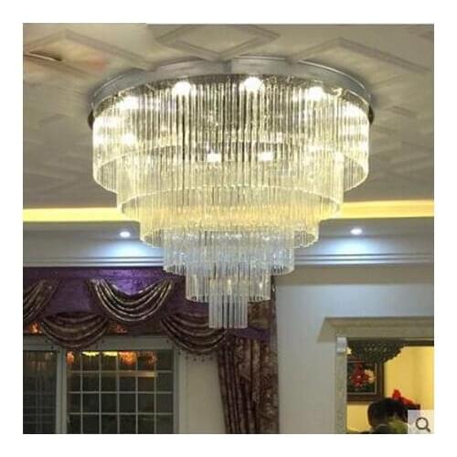 Hall Crystal chandelier living room light round Engineering Hotel restaurant lights bedroom light modern minimalist personality