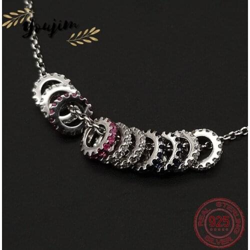 New style zircon luxury fashion multicolor gear adjustable necklace women Monaco exquisite gift 925 silver