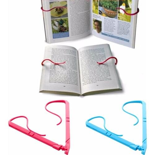 1pc Books Stand Portable Hands Free Book Holder Folding Stand Holds Pages Open Clip Fixed Clamp #277199