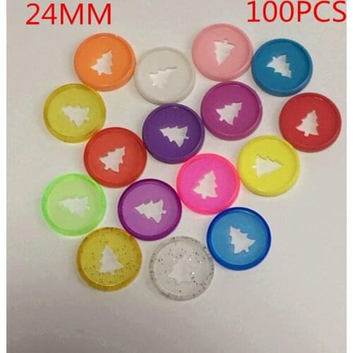 100 PCS 24mm Eco-friendly Christmas Tree Notebook Plastic Binder Ring DIY 360 Degree Rotation Work and Study Binding Supplies