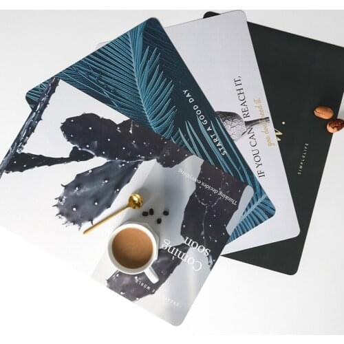 2PCS Waterproof Placemat Square PP Creative Heat Insulation Pad Household Table Mat Desktop Decoration