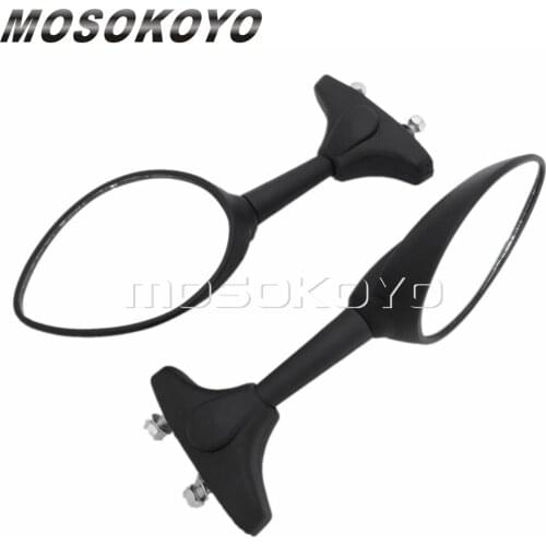 2pcs/Pair Black Motorcycle Side View Mirror Universal Round Rearview Mirrors for Benelli Yamaha Suzuki Kawasaki Honda
