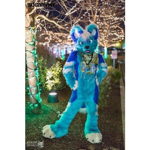 2020 New Design Fox Dog Husky Fursuit Furry Mascot Costume Suits Cosplay Party Game Dress Outfits Clothing Adult