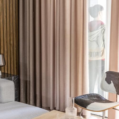 2021 Thick Sheer Curtains for Living Room Bedroom Solid Coffee Pink White Blue Tulle Cortinas Elegant Voile Curtain Window Decor