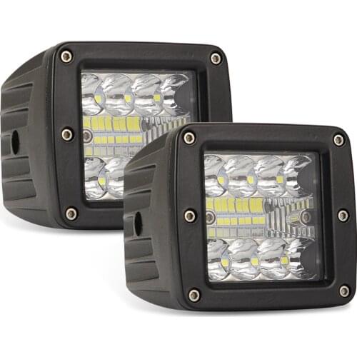 1 pair 3inch three Rows Car A-pillar Embedded LED Work light 48W 4800Lm 6000K 12V 24V 4x4 Truck UAZ ATV Off Road Auto Led Light