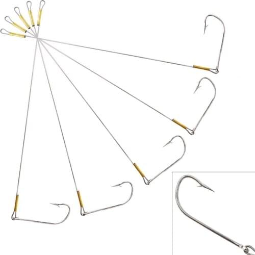 5pcs/lot 27cm Steel Fishing Hooks Detachable Ordinary Hook Fishing Tools with All Metal for Saltwater Fishing