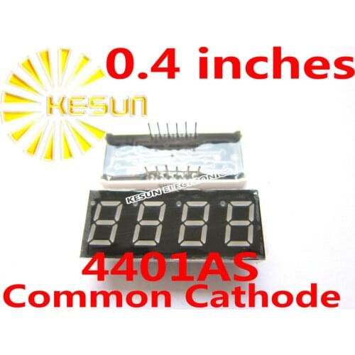 50PCS x 0.4 inches Red Common Cathode/Anode 4 Digital Tube 4401AS 4401BS LED Display Module