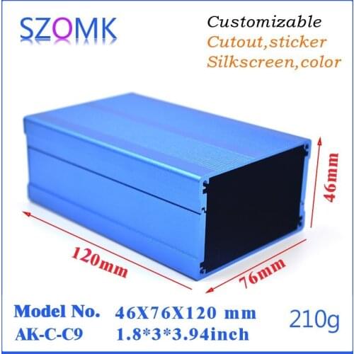 4 pcs, 46*76*120mm hot selling extrusion aluminum enclosure project box aluminum case electrical pcb box amplifier enclosure