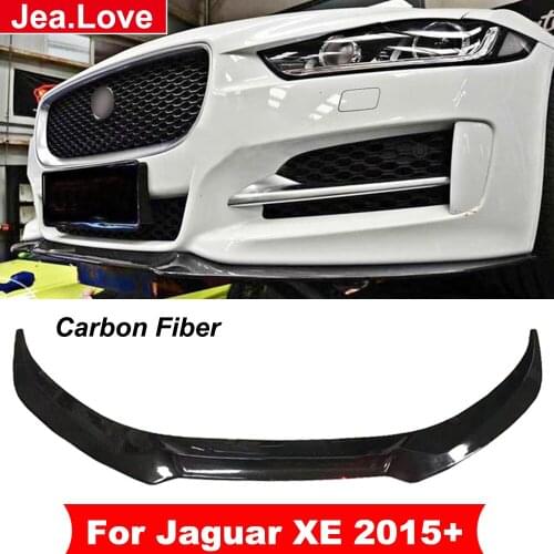 Real Carbon Fiber Front Bumper Shovel Lip Chin Protector Car Body Modification Kit Parts For Jaguar XE 2015 UP Car Styling