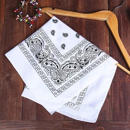 54cm*54cm Hip Hop Cotton Bandana Square Scarf Black Red Paisley Headband Printed People Applicable For Daily Street Accessories