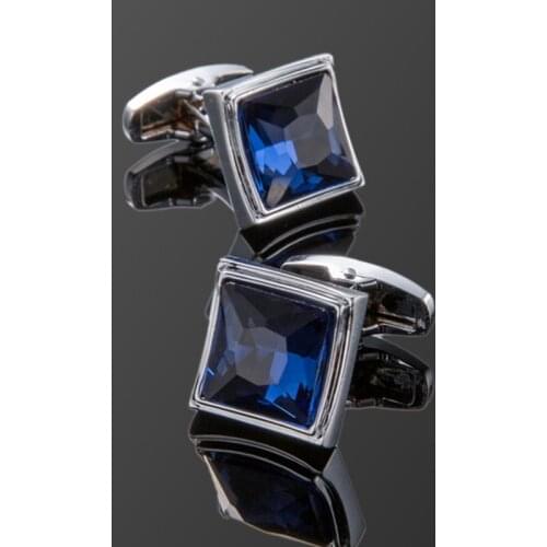 Free shipping, brand new blue crystal Cufflinks fashion mens shirt Cufflinks senior designer exclusive design shirt buttons