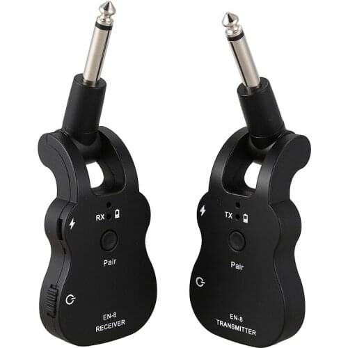 2.4G Wireless Guitar System Transmitter & Receiver Built-in Lithium Battery 30M Transmission Range for Guitar Bass