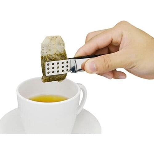 Stainless steel tea bag clip Resistant Teabag Quality Food Set Clip Stainless Steel Tea Bag Tong Squeezer F20173714