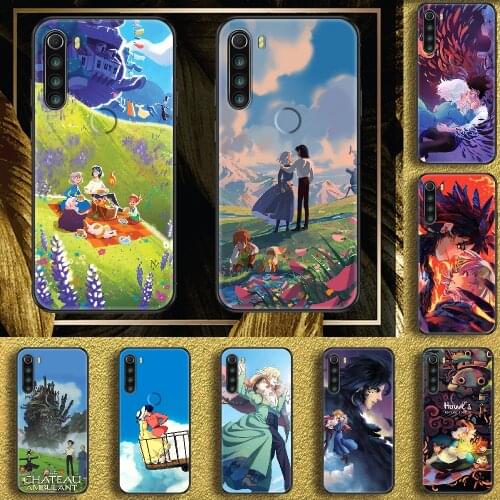 Howl Moving Castle Miyazaki Hayao Phone case For Xiaomi Redmi Note 7 7A 8 8T 9 9A 9S 10 K30 Pro Ultra black fashion cover art