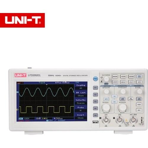 UNI-T UTD2052CL Digital Oscilloscopes 2CH 50MHZ Scopemeter Scope meter 7 inches widescreen LCD displays USB OTG interface