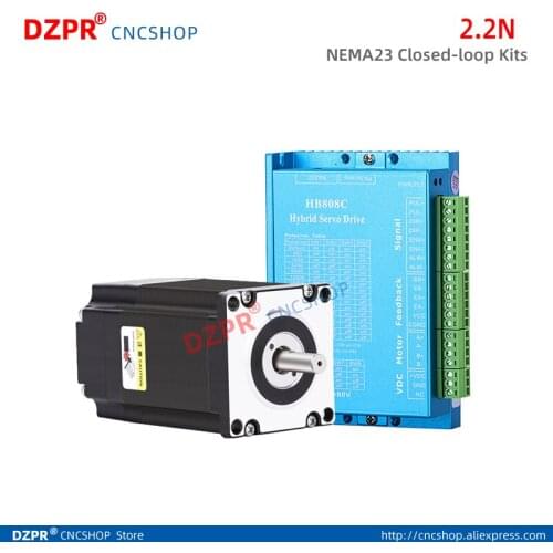 2.2N.m Nema23 Stepper Motor 57mm Closed-loop motor Hybird driver HB808C with cable for 3D printer CNC XYZ 57HB250-80B