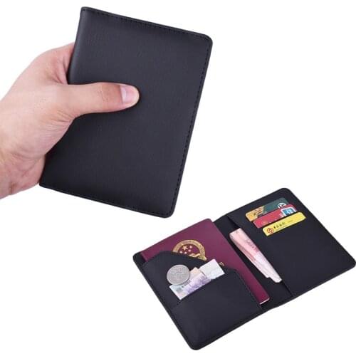 Double Thickened Russia Spain Leather Passport Cover Holder Tarjetero with ID Business Credit Card Holder Wallet for Travelling