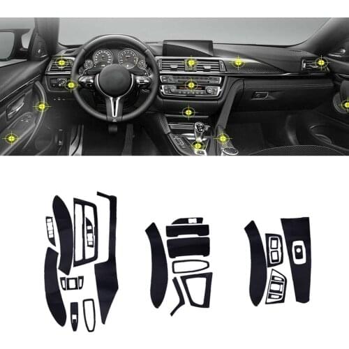 DWCX Carbon Fiber Black Pattern Vinyl 3D Interior Decor Sticker fit for BMW 3 Series F30 F31 M3