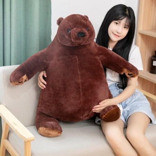 100cm giant simulation DJUNGELSKOG bear toy Plush Brown Teddy Bear Stuffed Animal doll lifelike home decor birthday gift for kid