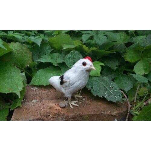 Simulation chicken about 9x8cm white chick Handmade craft model toy,polyethylene&furs toy,decoration Xmas gift w4075