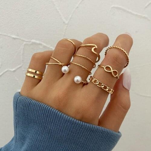 Gold color Retro Knuckle Rings For Women Vintage Geometric simple cute twisted Ring Set Party Bohemian Jewelry 10 PCS/Set