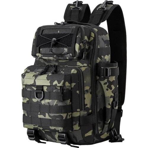 Multifunctional Fishing Tackle Rucksack Fishing Rod Backpack Outdoor Diagonal Chest Bag Crossbody Pack Lures Gear Storage Box