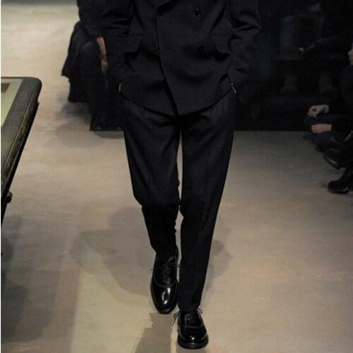 Mens casual pants loose pants autumn new products European and American high-end custom black youth trousers feet harem pants