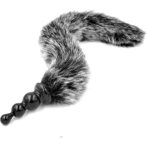 Soft Furry Anal Plug Faux Fox Tail Cosplay Butt Plug Anal Sex Tail Smooth Butt Plug Anal Sex Toys for Women Couples Massager