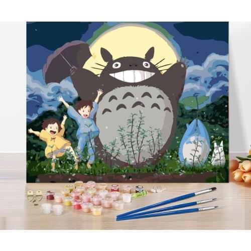 Diy Paint By Number Kit For Adults Kids Animated Cartoo Painting Color Decorate The Living Room Dining Room 40x50cm Plank Frame