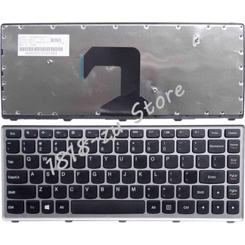 YALUZU New Laptop keyboard for Lenovo U410 Keyboard US Black Key Silver Frame English Version